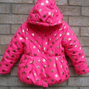 SIZE 2T. OKIE DOKIE cute polka dots puffy jacket.